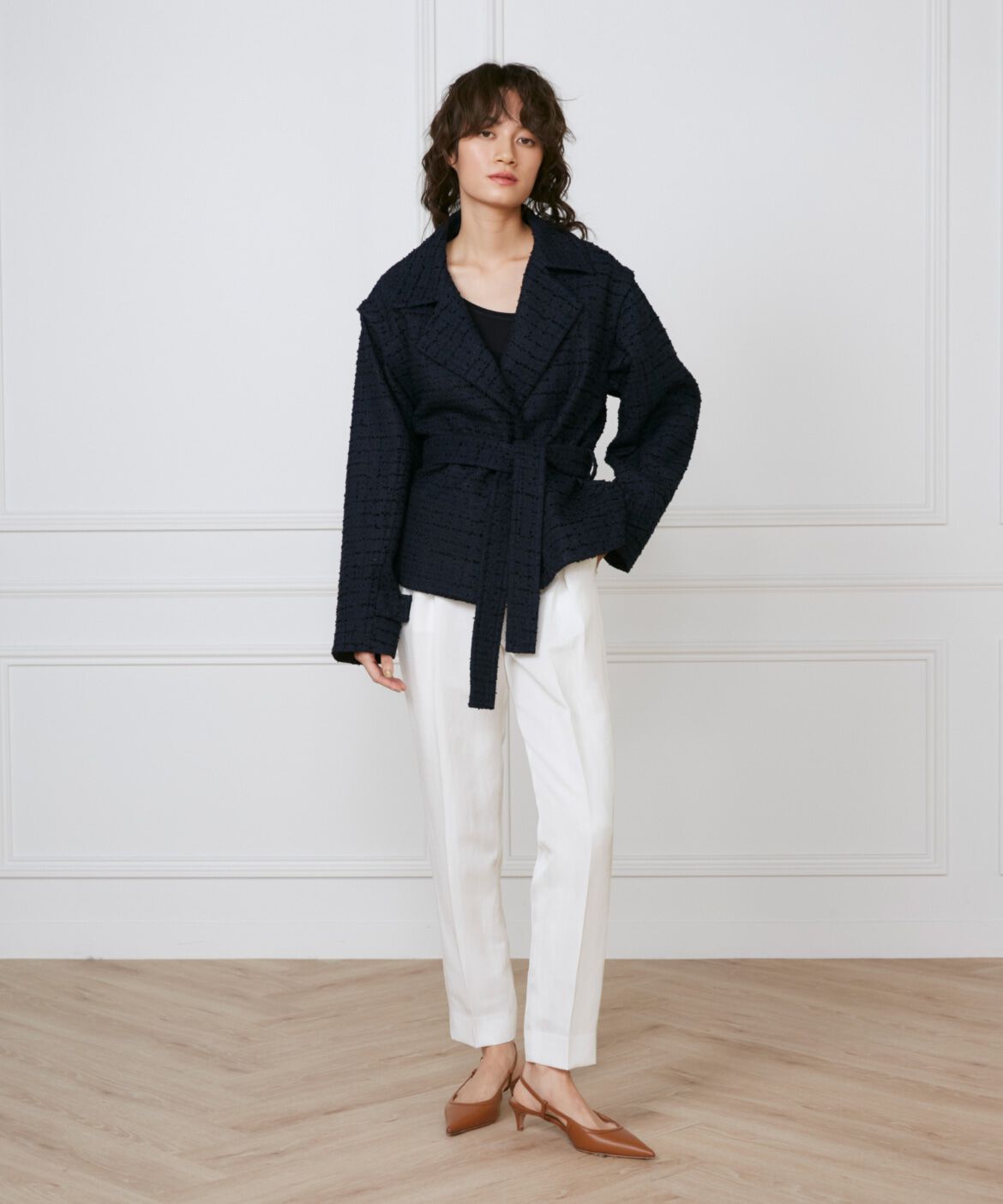 INED「《大きいサイズ》ショートコート《la veille by SUPERIOR CLOSET》」|ピーコート|