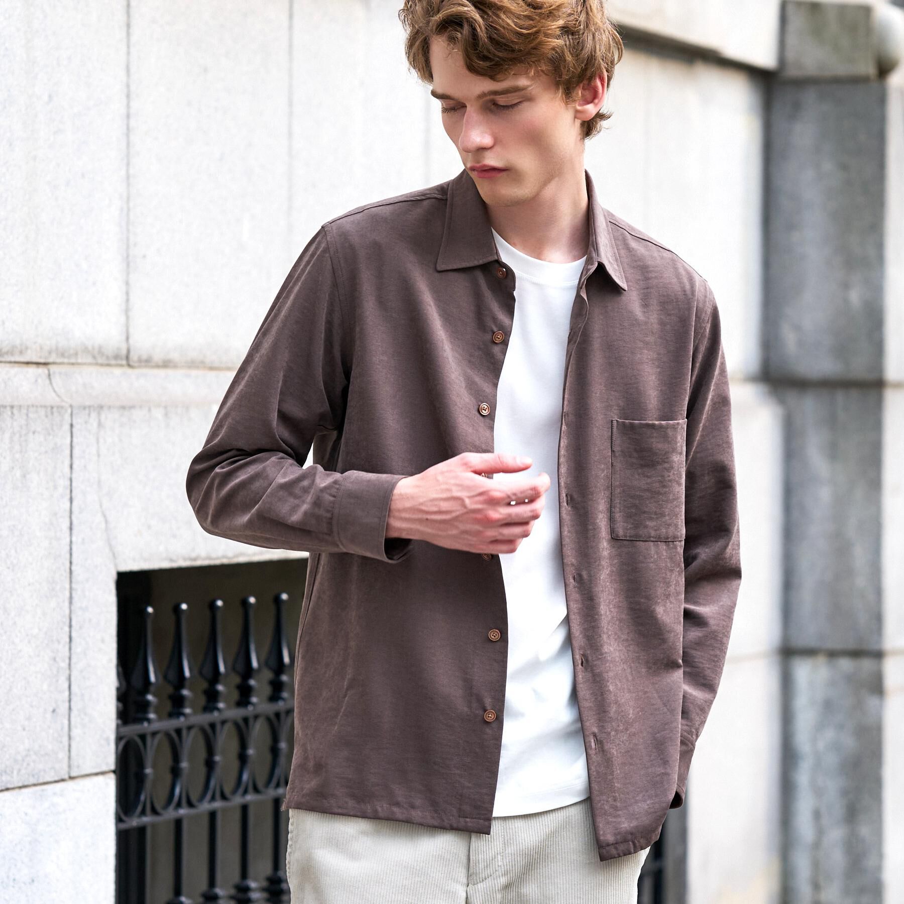 DRESSTERIOR「【ウォッシャブル】スウェードタッチ キュプラフィブリル シャツ」|シャツ・ブラウス|
