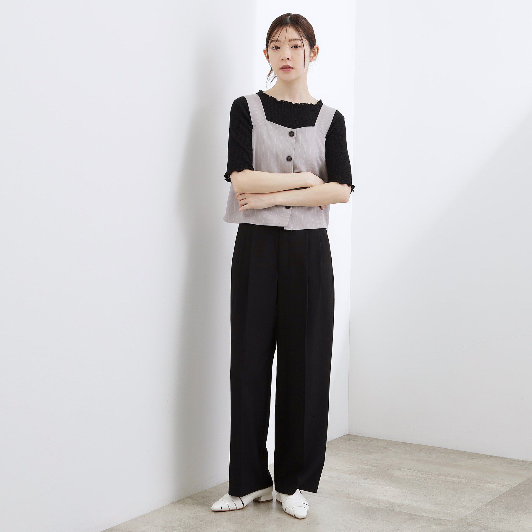 grove「リネンライクストライプワイドパンツ」|その他|