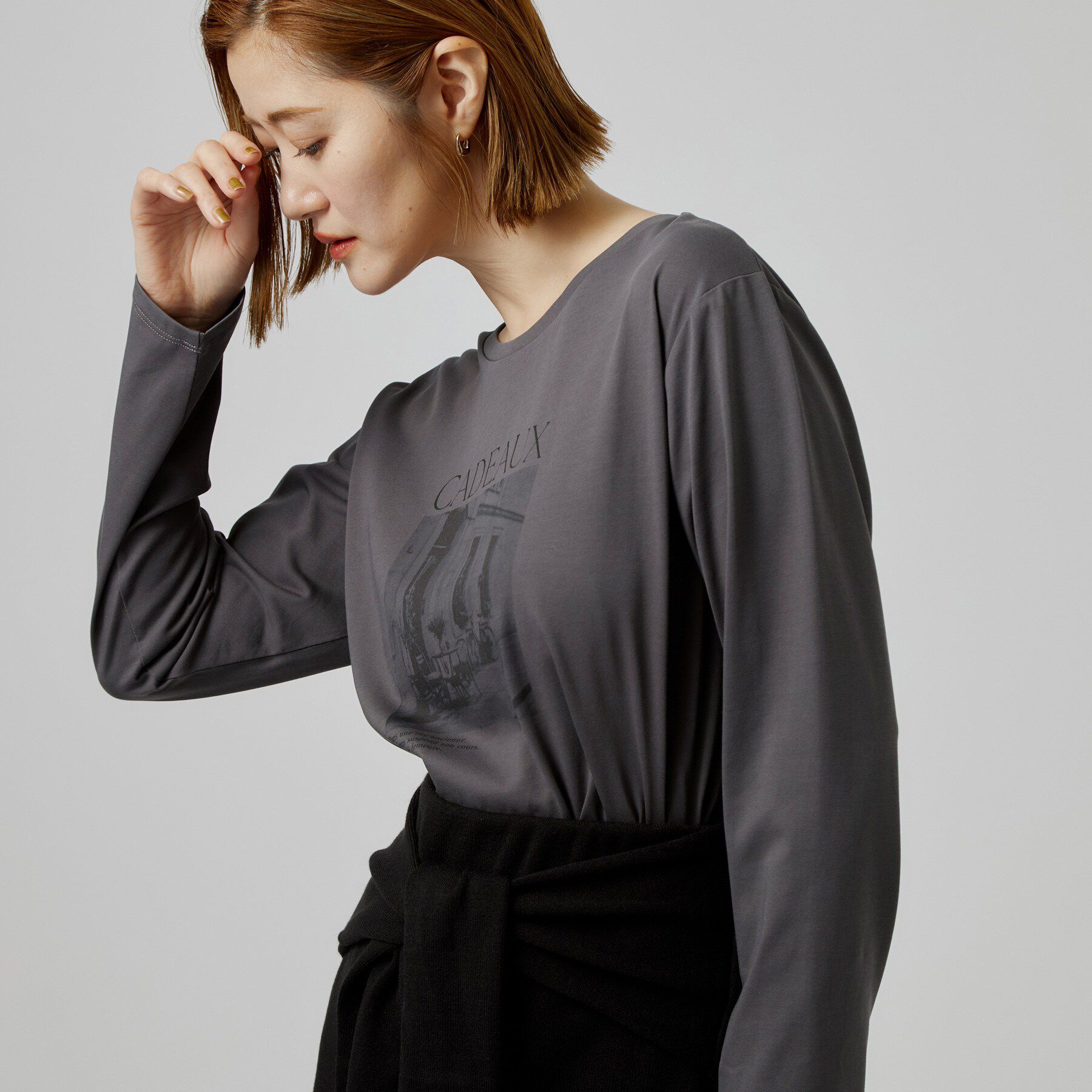 grove「【1枚着でも重ね着でも〇】大人カジュアル プリントアソートロンT」|Tシャツ・カットソー|