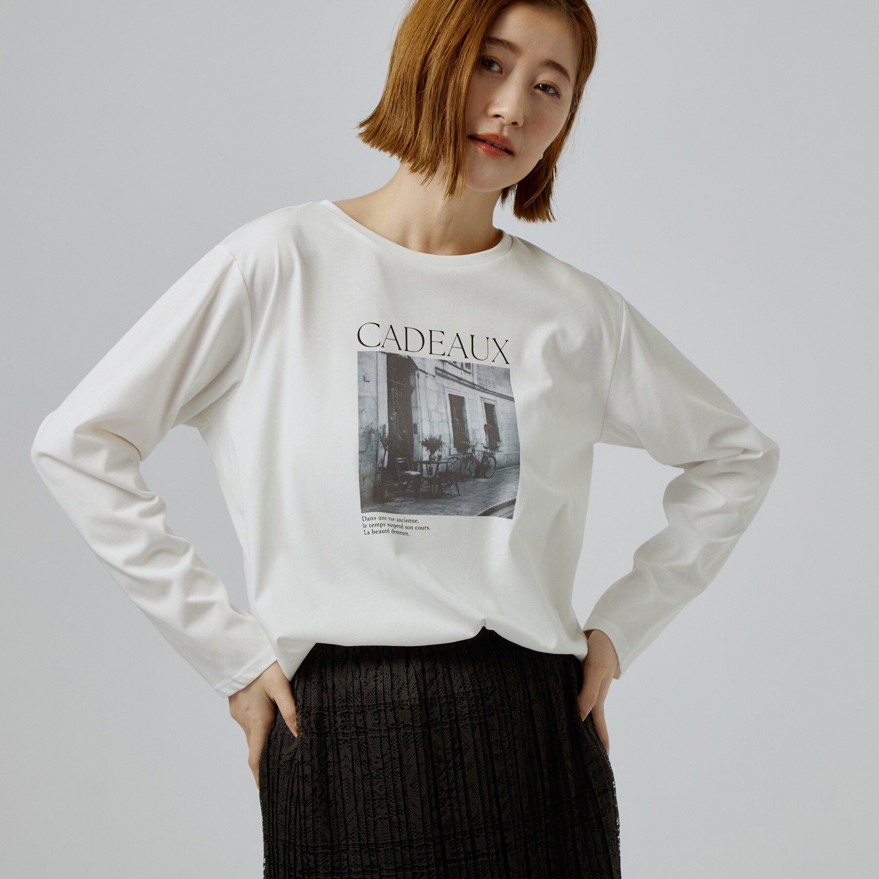 grove「【1枚着でも重ね着でも〇】大人カジュアル プリントアソートロンT」|Tシャツ・カットソー|