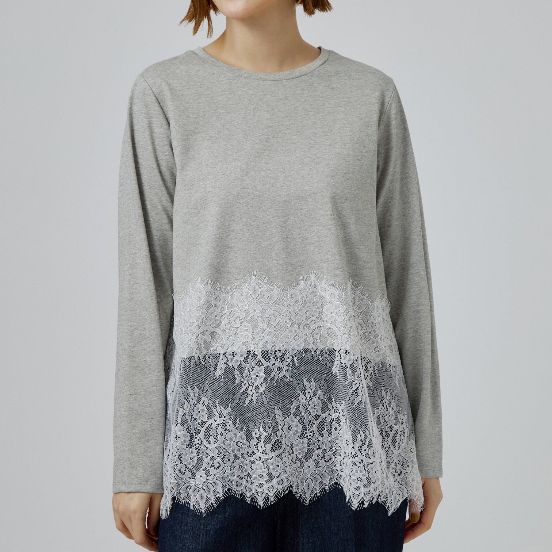 grove「【レイヤードにも◎】裾レースドッキングカットソー」|Tシャツ・カットソー|