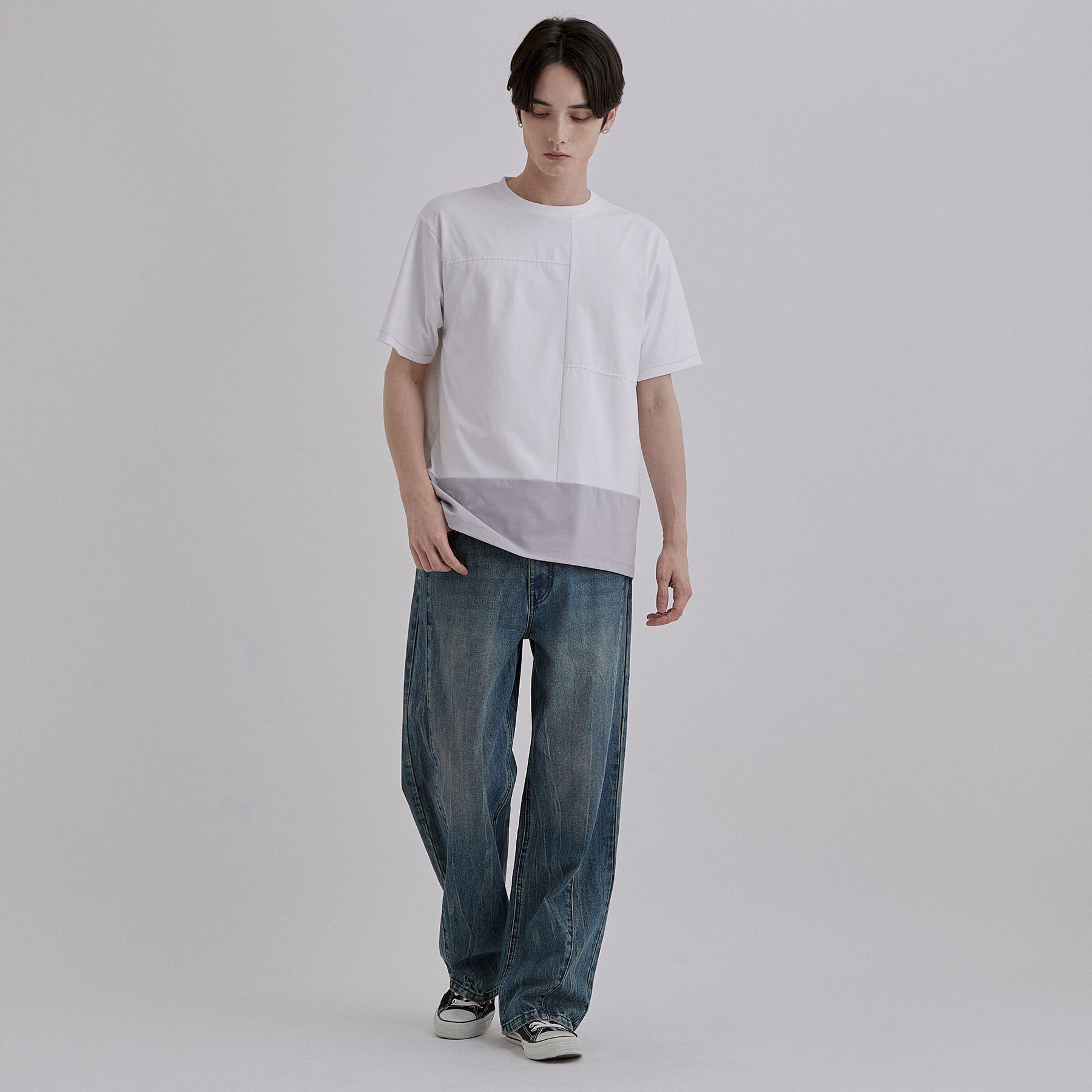 tk.TAKEO KIKUCHI「ダッシュラインバイカラーTシャツ」|Tシャツ・カットソー|