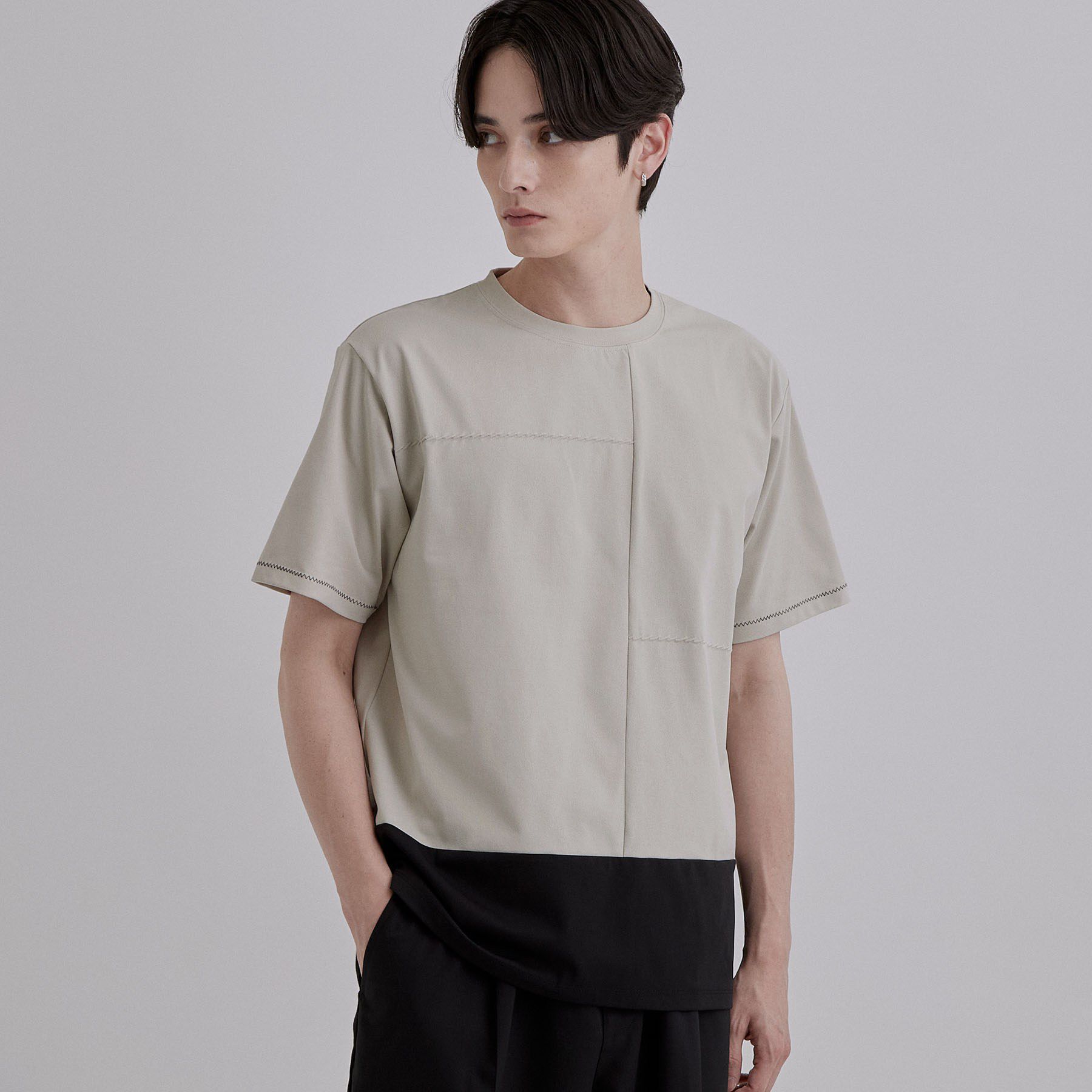 tk.TAKEO KIKUCHI「ダッシュラインバイカラーTシャツ」|Tシャツ・カットソー|