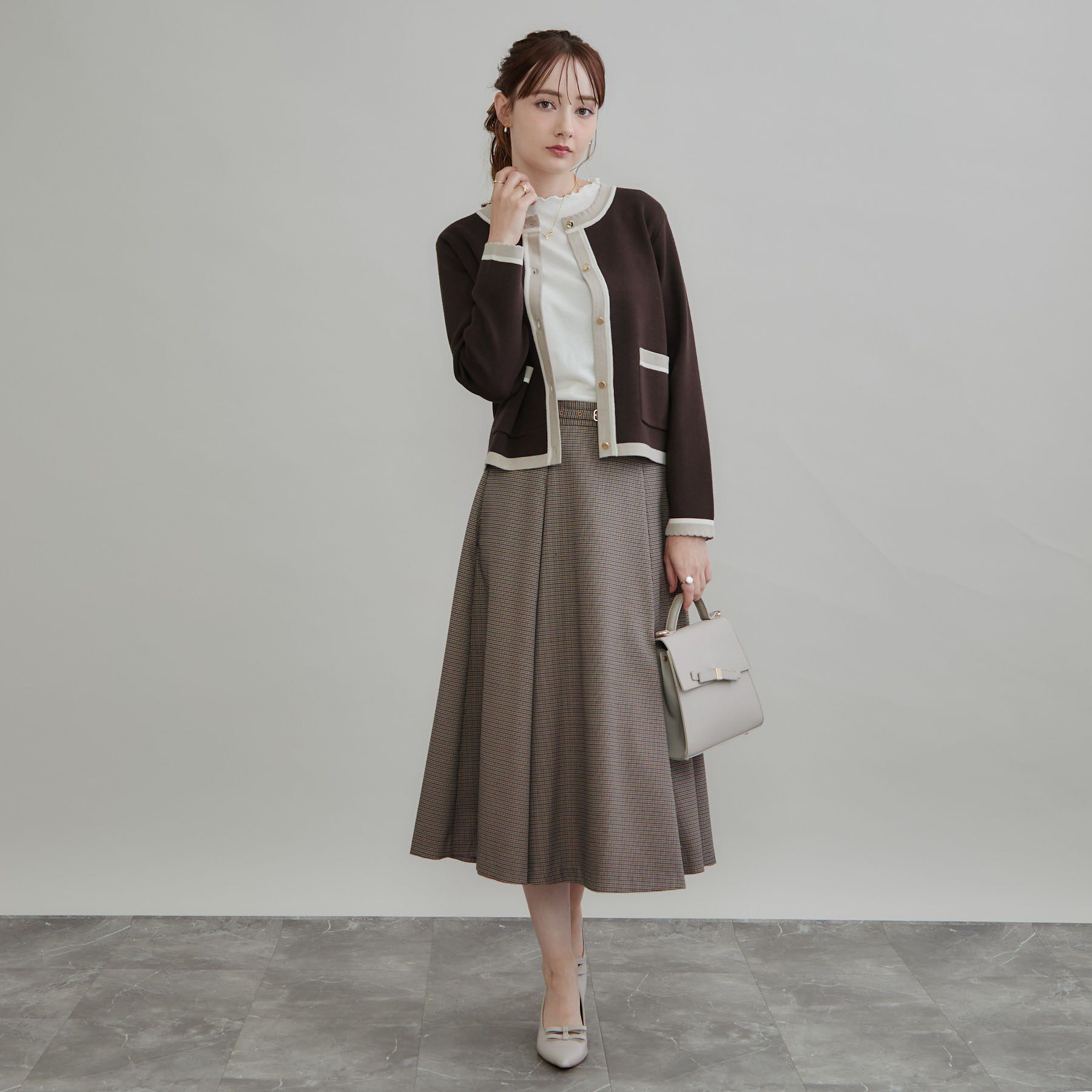 Couture broach「【一枚で主役級】配色総針スカラカーディガン」|カーディガン|
