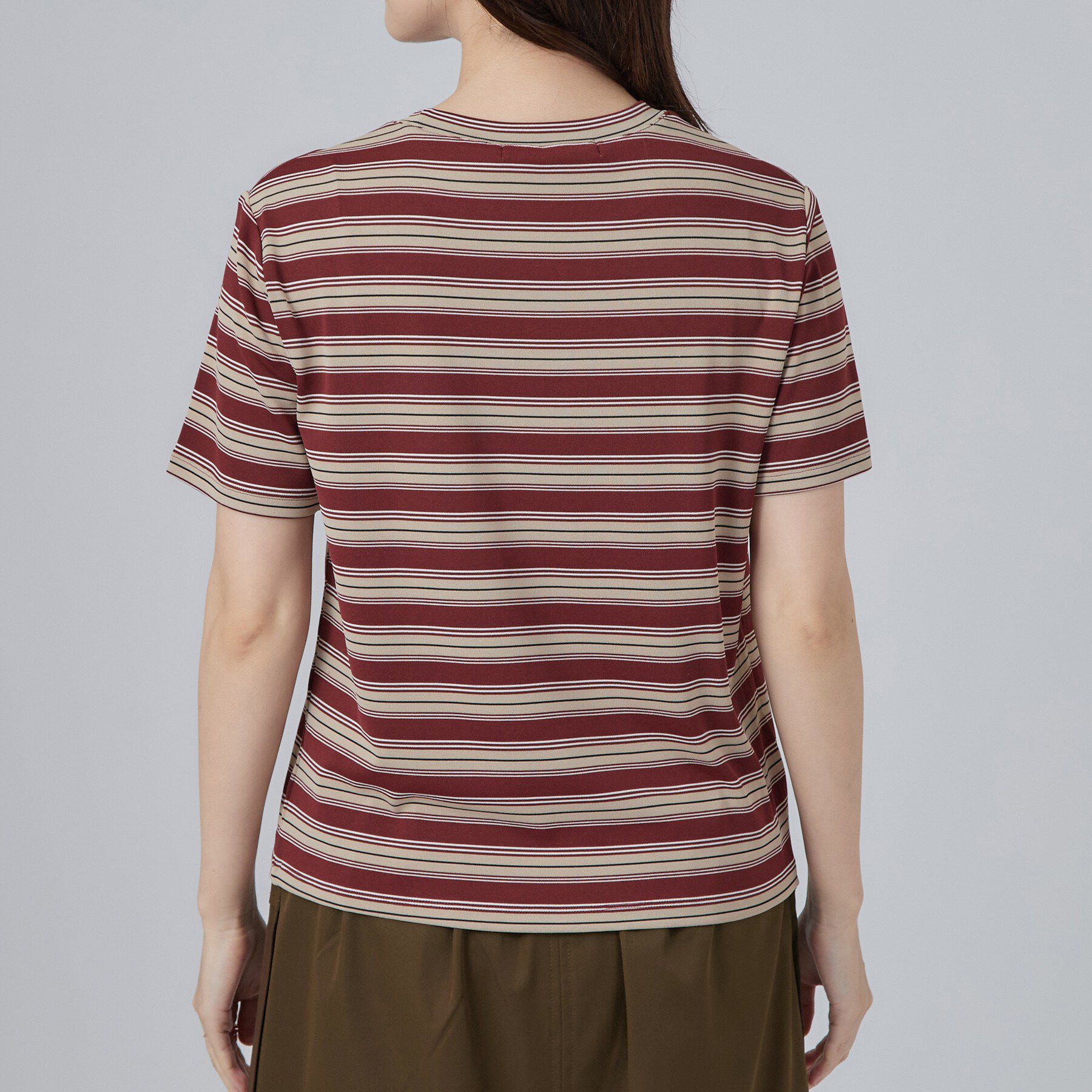 SHOO･LA･RUE「【2点セット/洗濯機可】マルチボーダーTシャツ+カーディガン」|その他|