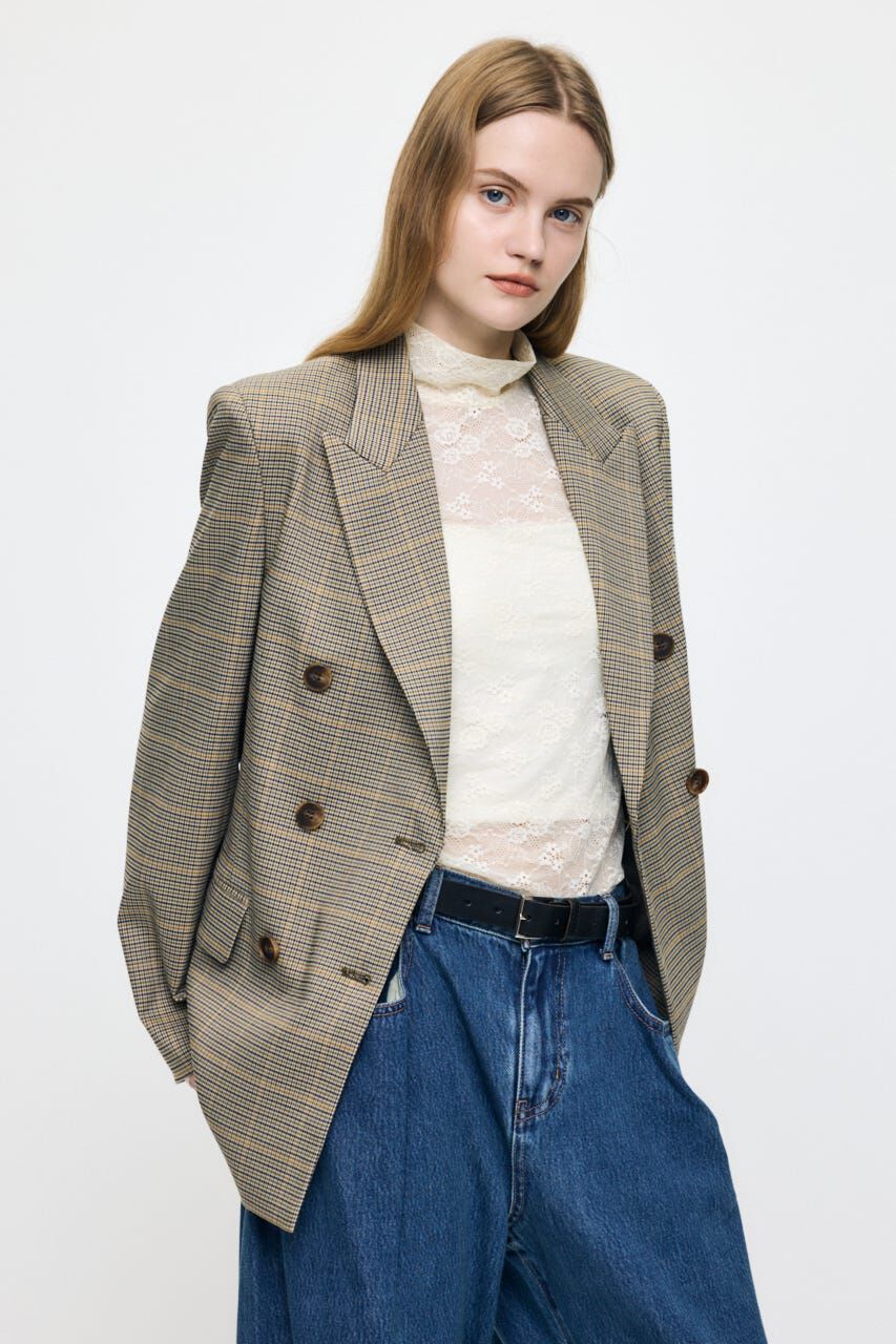 MOUSSY「DOUBLE BREASTED CHECK ジャケット」|その他|