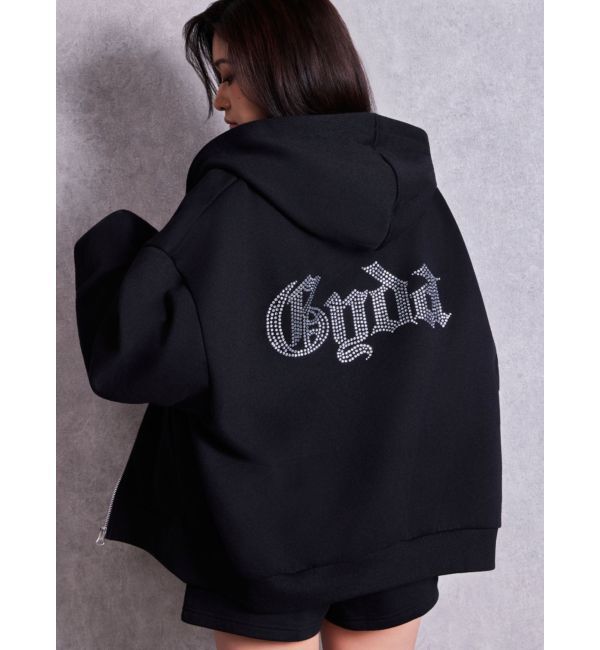 GYDA「BACK GYDAラインストーンラメパーカー」|パーカー|