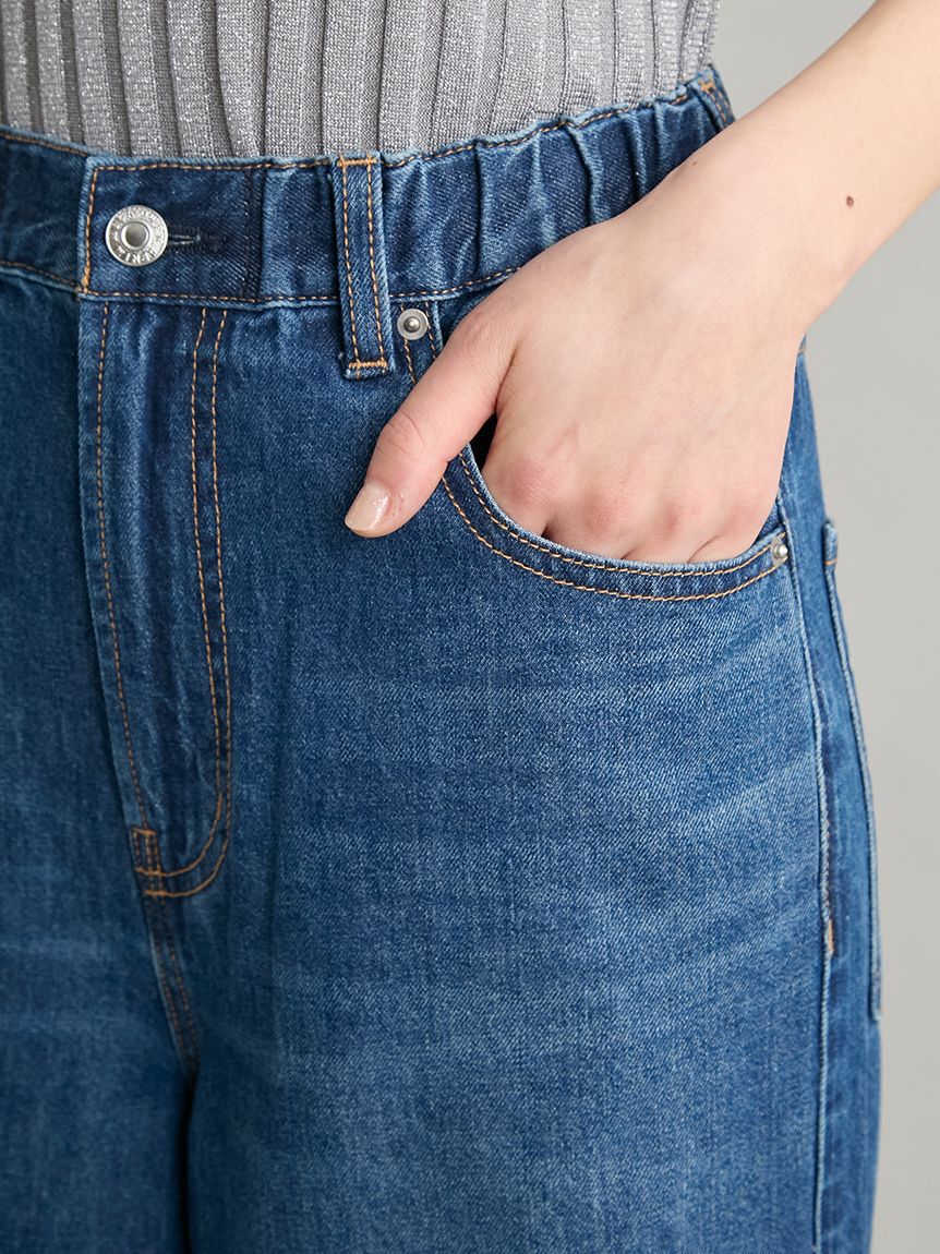 Mila Owen「【MILA PANTS】ウエストゴムドロストイージーデニムパンツ」|デニム|