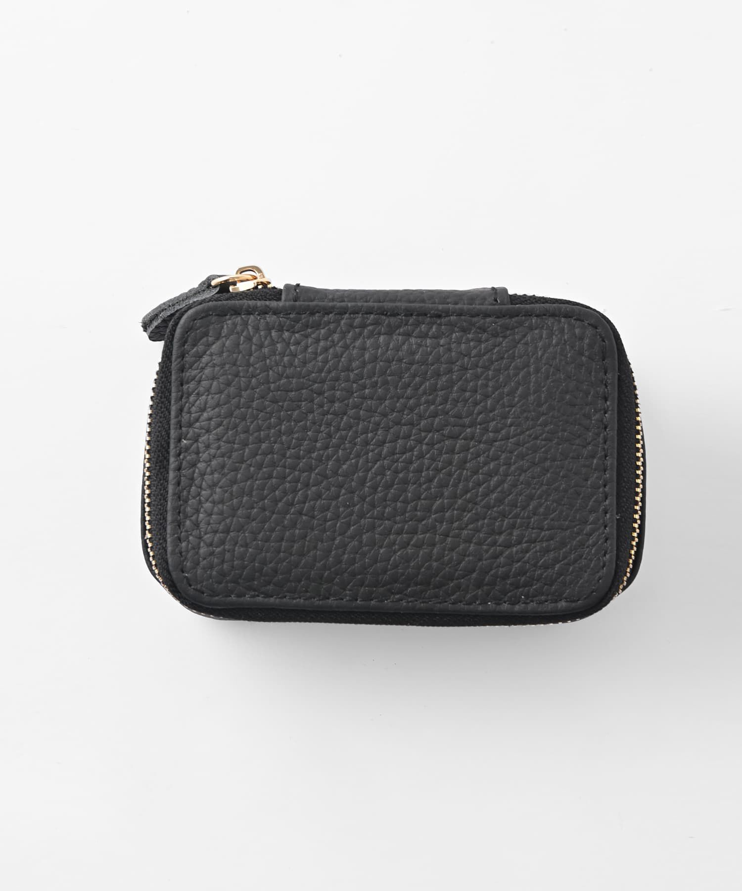 STYLE DELI「【DELI by】リアルレザー小物ケース（ミラー付き）」|ポーチ|ブラック