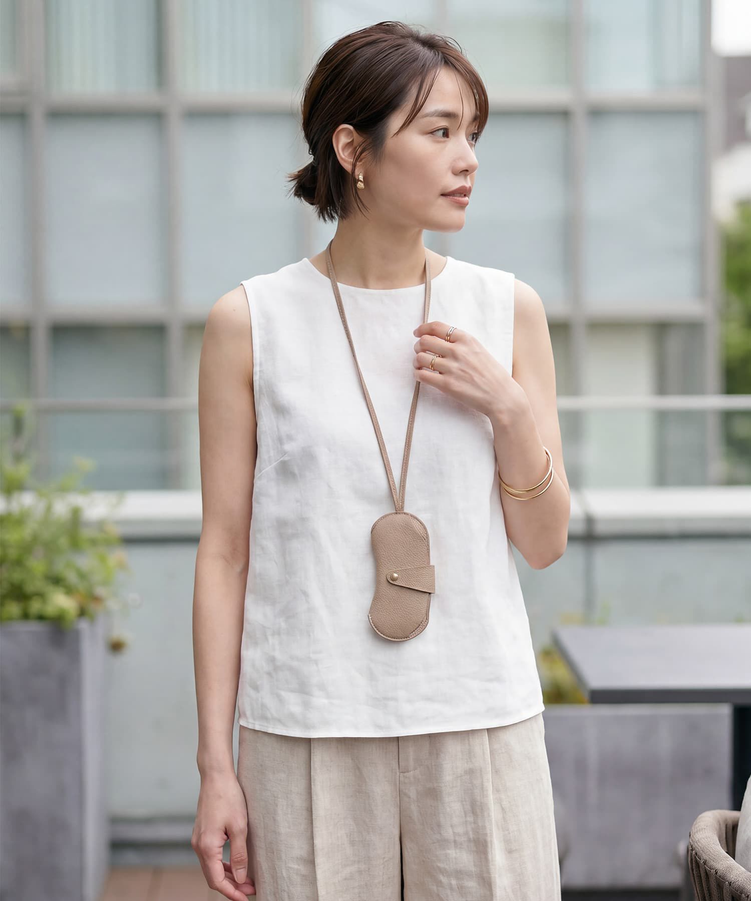 STYLE DELI「【DELI by】ネックストラップ付きリアルレザーサングラスケース」|その他|