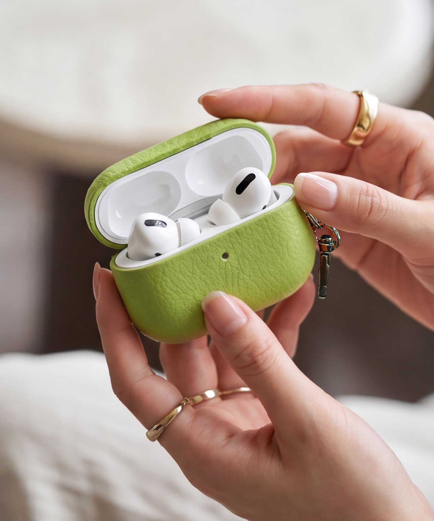 STYLE DELI「【DELI by】リアルレザーAirPods Pro 2ケース」|ポーチ|グリーン
