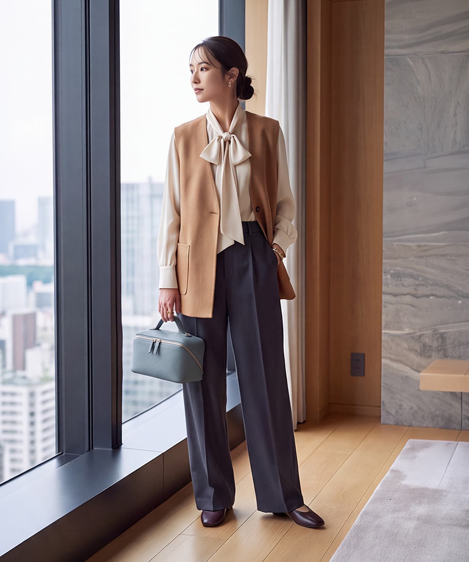 STYLE DELI「【DELI by】本革ダブルジップ トラベルメイクアップポーチ」|ポーチ|