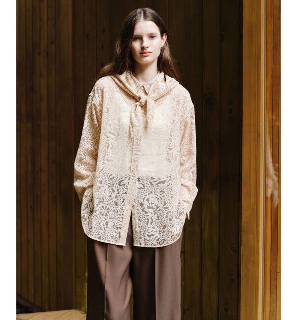 UNITED ARROWS green label relaxing「＜SEASONAL COLLECTION＞IPEKER オパール スカーフ シャツ」|シャツ・ブラウス|