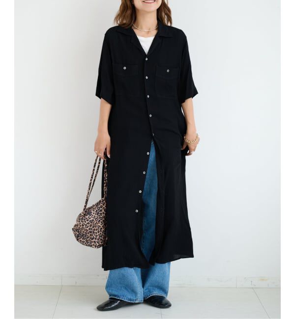 OUTDOOR PRODUCTS Usual Things「オープンカラーシャツワンピース」|ワンピース|