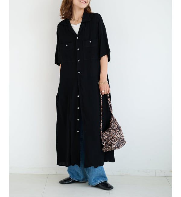 OUTDOOR PRODUCTS Usual Things「オープンカラーシャツワンピース」|ワンピース|