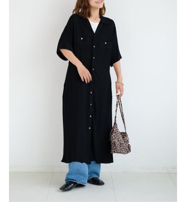 OUTDOOR PRODUCTS Usual Things「オープンカラーシャツワンピース」|ワンピース|