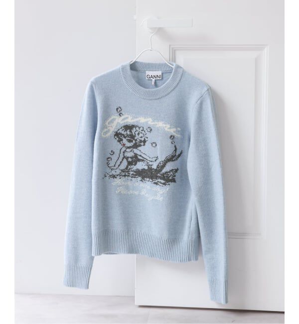 U by SPICK&SPAN「《新宿・WEB限定》GANNI / ガニー Graphic Wool Sweater Mermaid」|ニット・セーター|