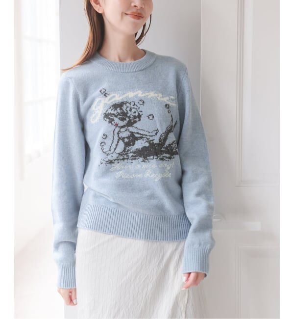U by SPICK&SPAN「《新宿・WEB限定》GANNI / ガニー Graphic Wool Sweater Mermaid」|ニット・セーター|