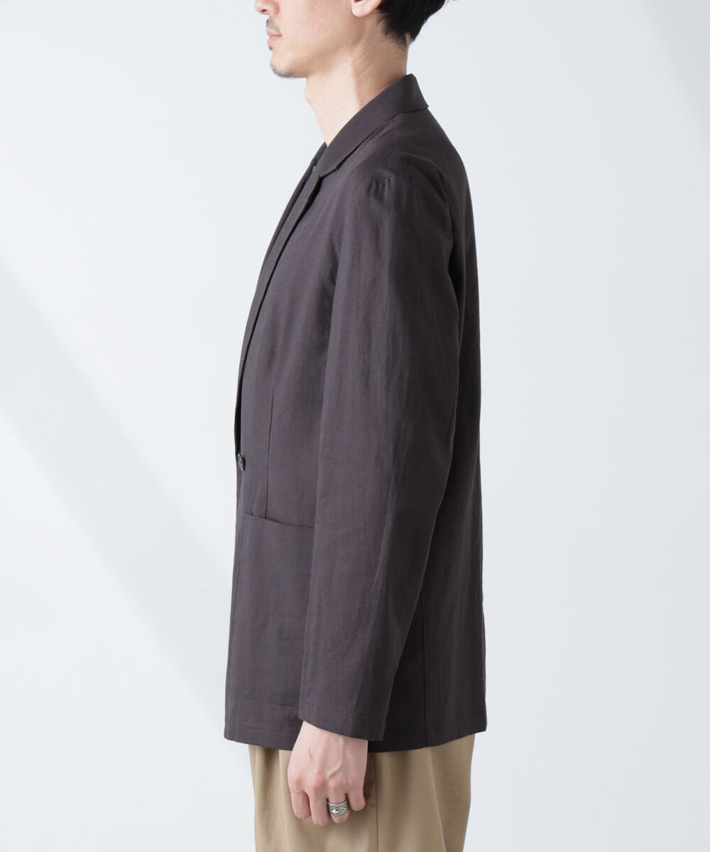 nano･universe「「BELGIUM LINEN FABRICS」リネンコットンダブルジャケット(セットアップ可)」|テーラードジャケット|
