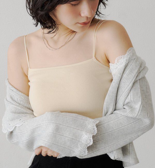  「【ベストヒットアイテム/累計販売10万枚突破】カップ付きクロップドブラキャミ」|キャミソール|アイボリー