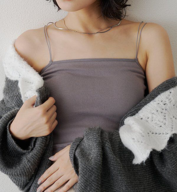  「【ベストヒットアイテム/累計販売10万枚突破】カップ付きクロップドブラキャミ」|キャミソール|