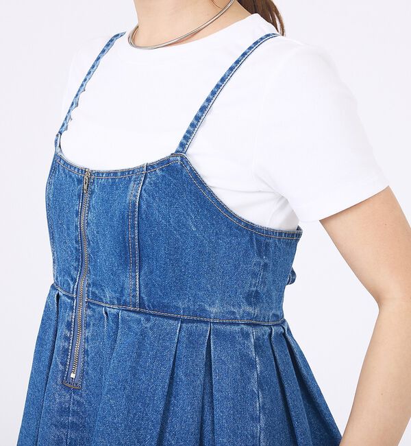 abahouse mavie「ウォッシュドデニムキャミ/レイヤード/バックリボン/春服/夏服」|キャミソール|