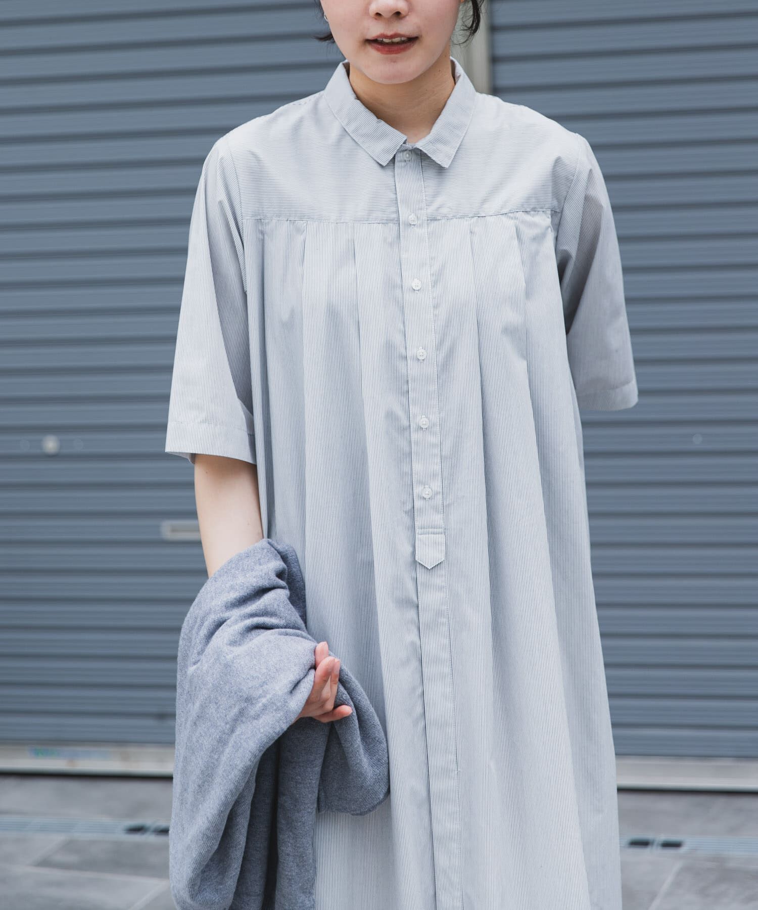 URBAN RESEARCH DOORS「FORK&SPOON　タックシャツワンピース」|ワンピース|