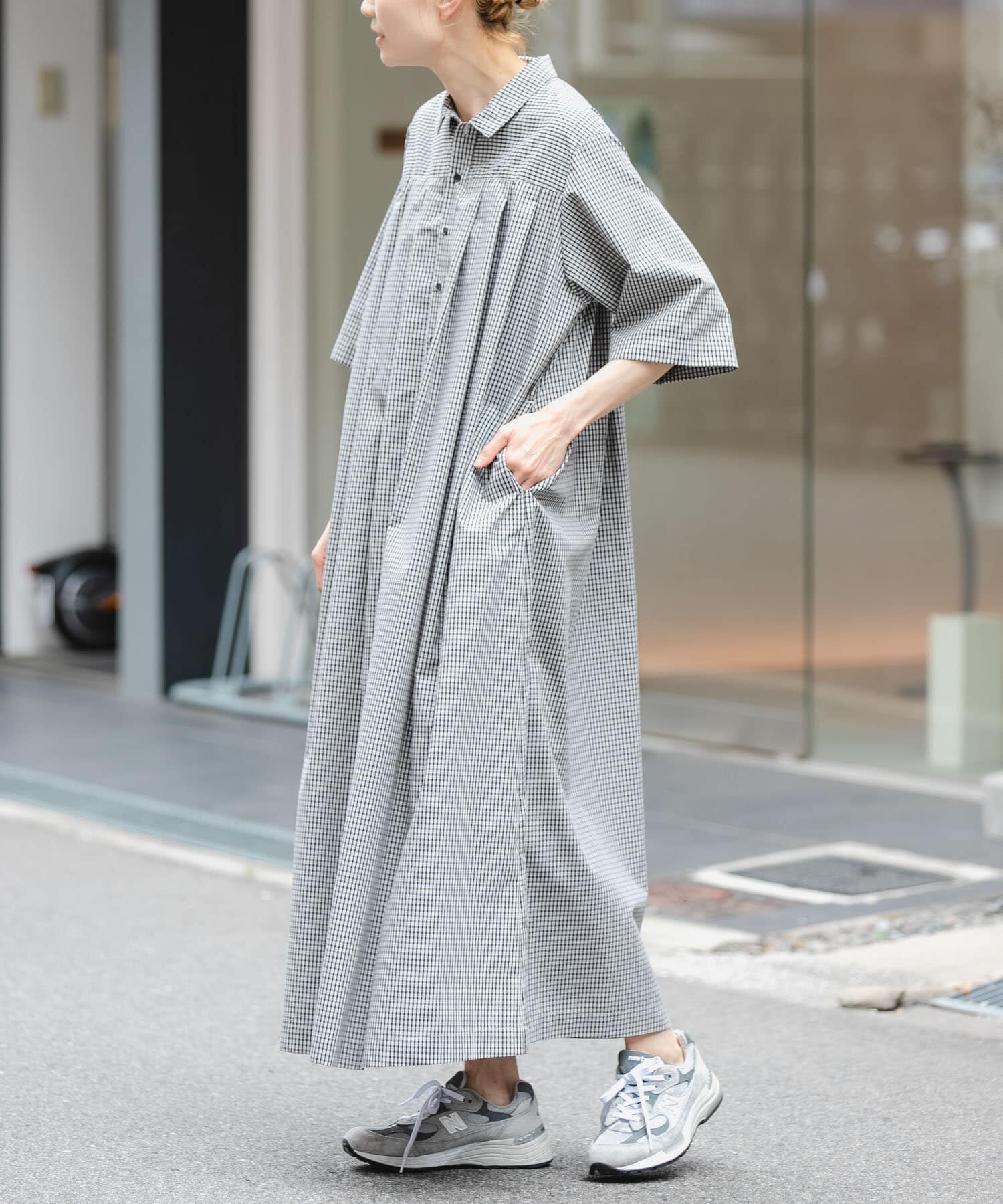 URBAN RESEARCH DOORS「FORK&SPOON　タックシャツワンピース」|ワンピース|