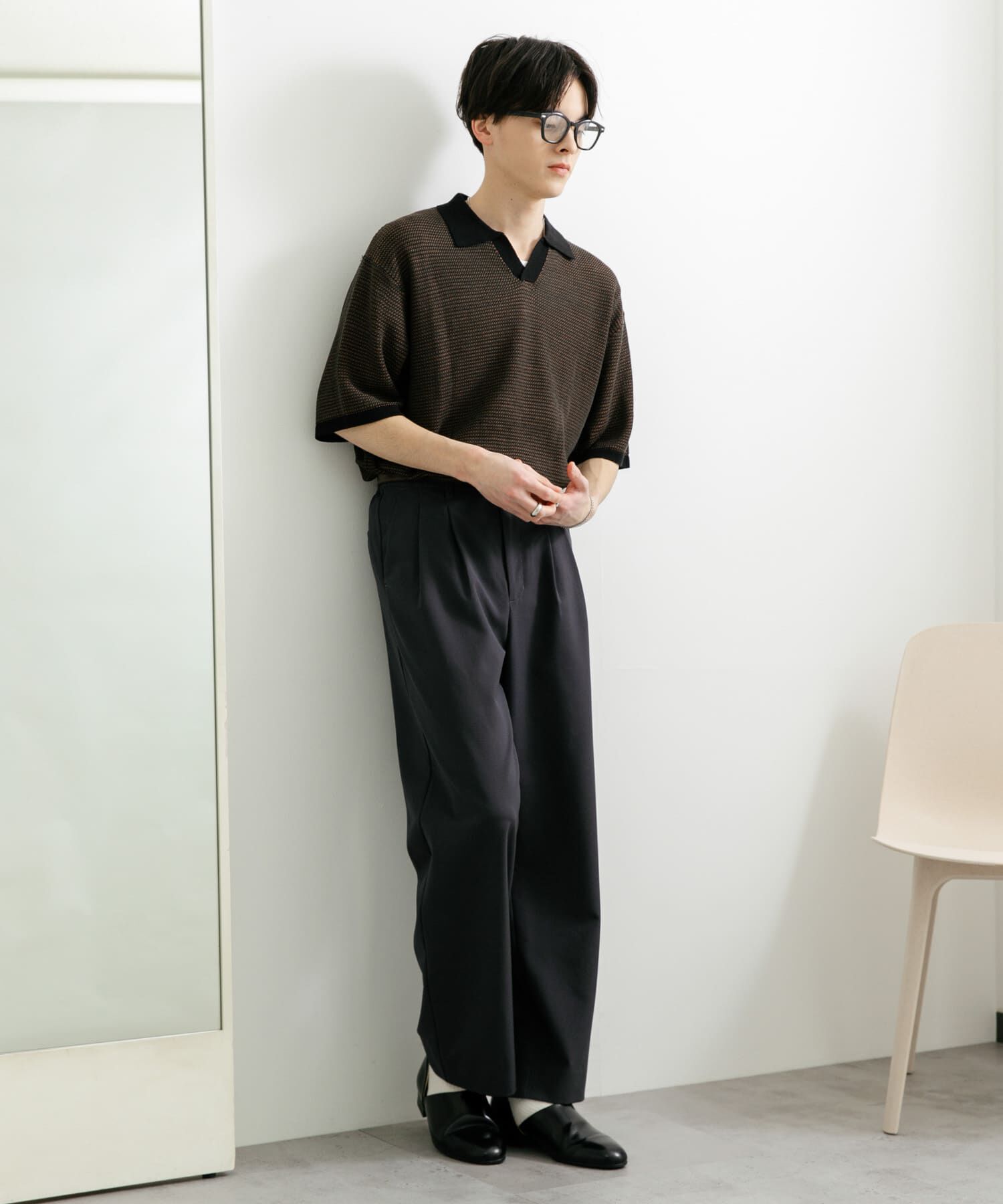 SENSE OF PLACE by URBAN RESEARCH「『ユニセックス』『洗濯可』ミックススキッパーニット」|ニット・セーター|