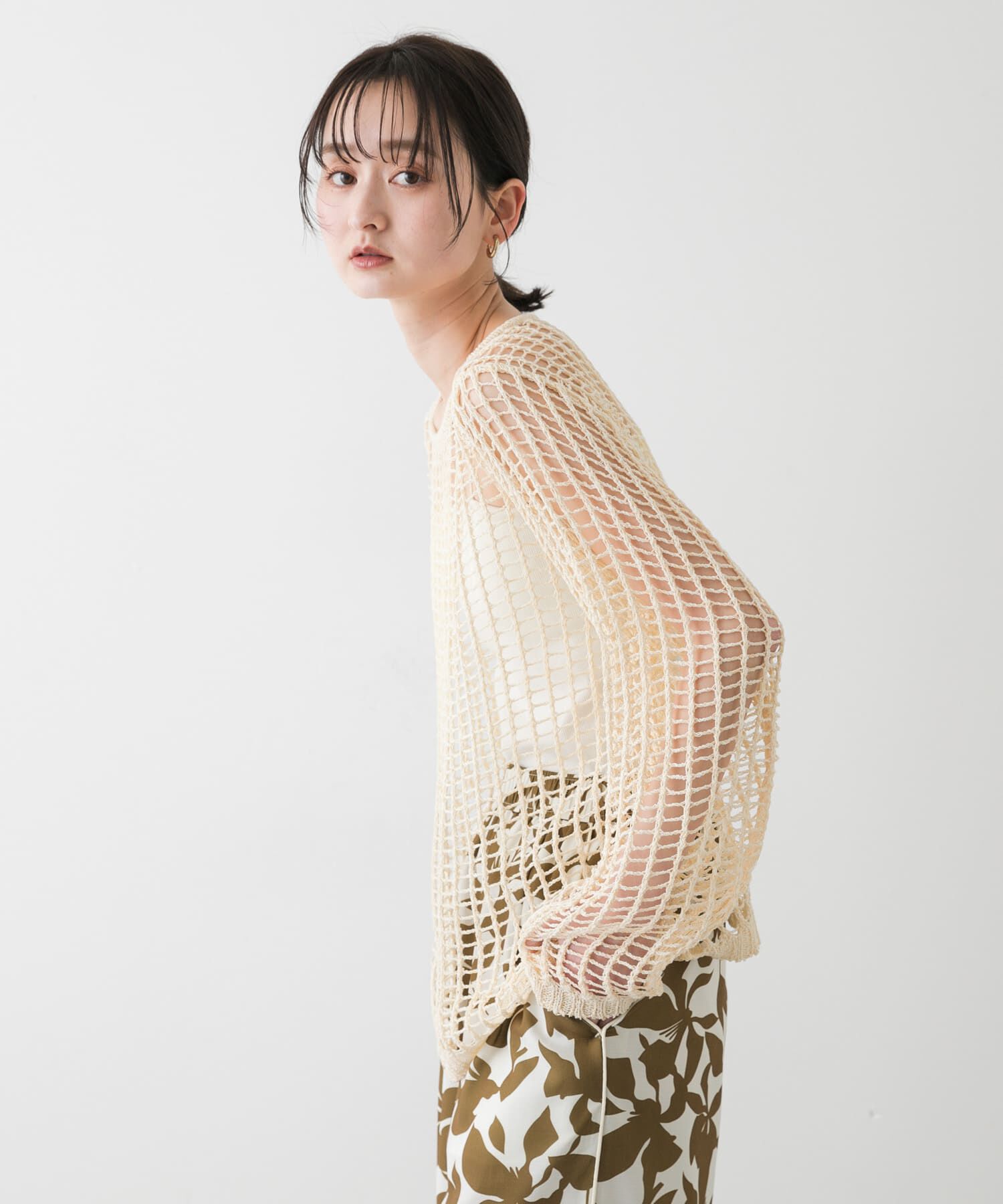 SENSE OF PLACE by URBAN RESEARCH「キーネックメッシュニット」|ニット・セーター|