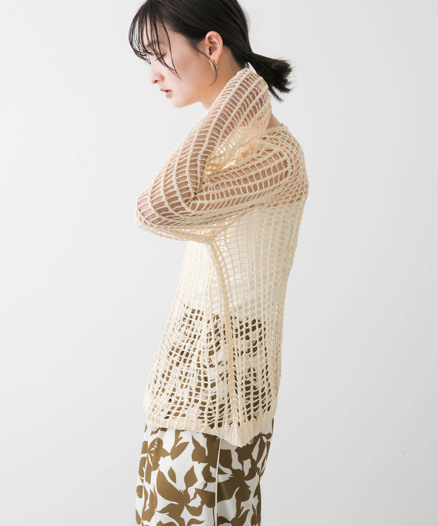 SENSE OF PLACE by URBAN RESEARCH「キーネックメッシュニット」|ニット・セーター|