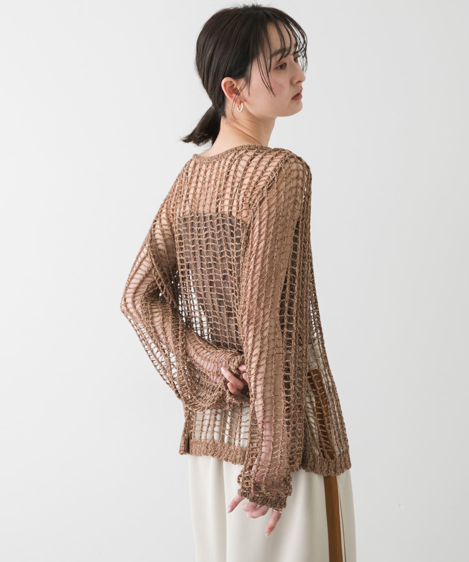 SENSE OF PLACE by URBAN RESEARCH「キーネックメッシュニット」|ニット・セーター|