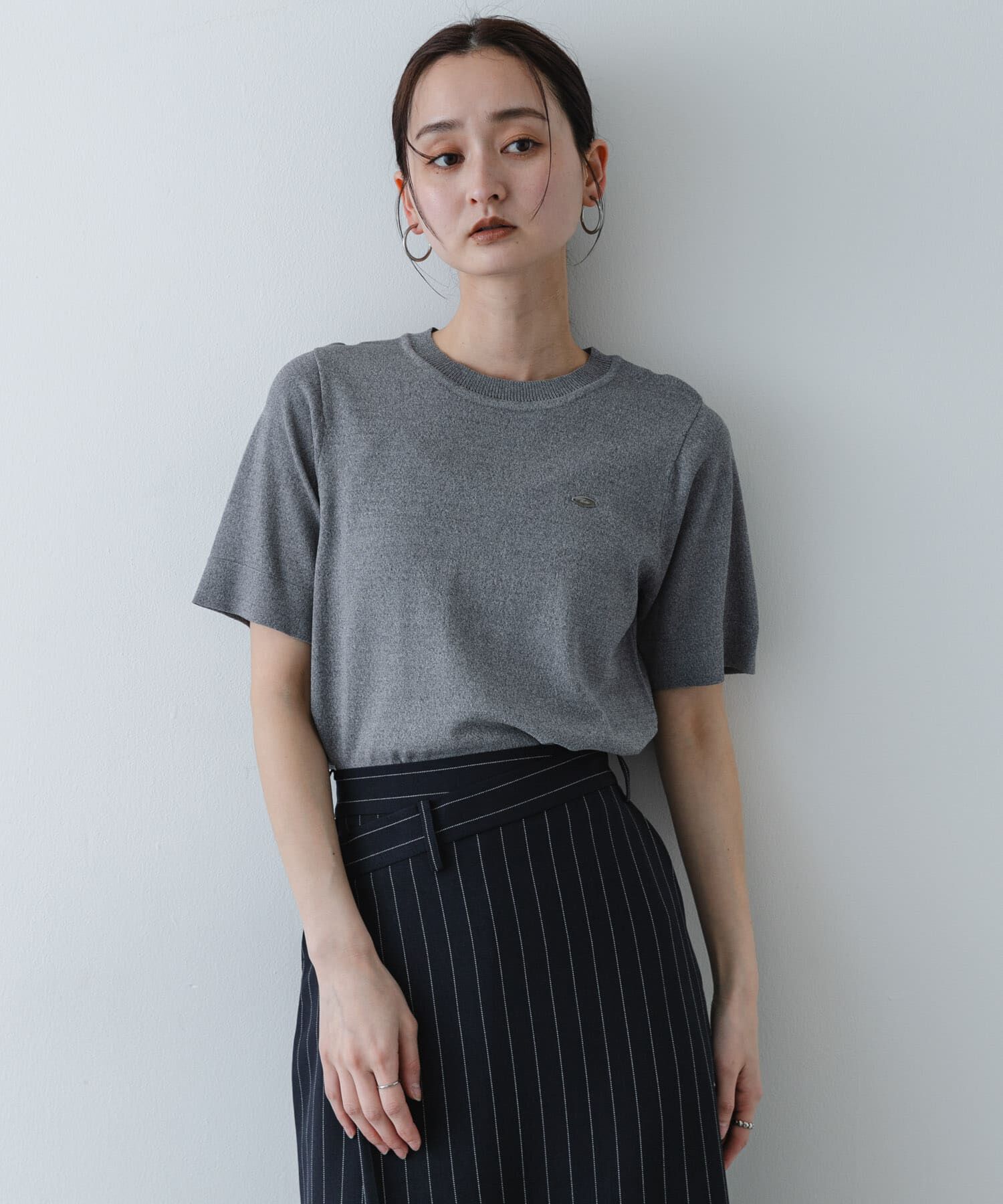 SENSE OF PLACE by URBAN RESEARCH「『洗濯可』プレートツキニットTシャツ(半袖)」|ニット・セーター|