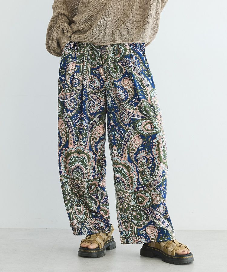 GARAGE OF GOOD CLOTHING「ペイズリー柄プリントワイドパンツ」|その他|Navy