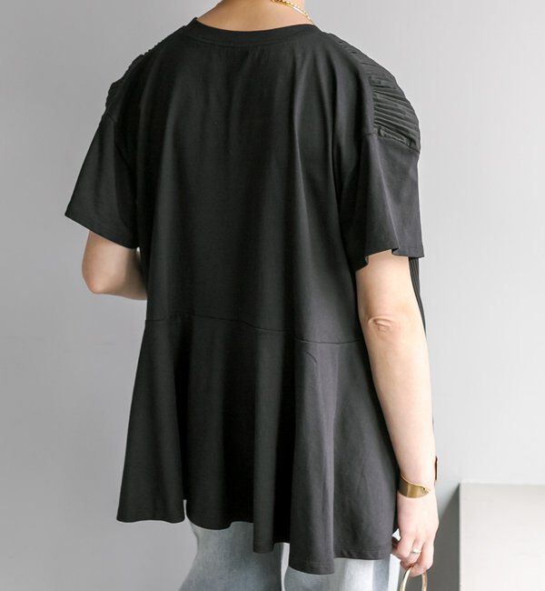  「《リバイバル》【WEB限定/Du noir】フロントプリーツTシャツ」|プルオーバー|