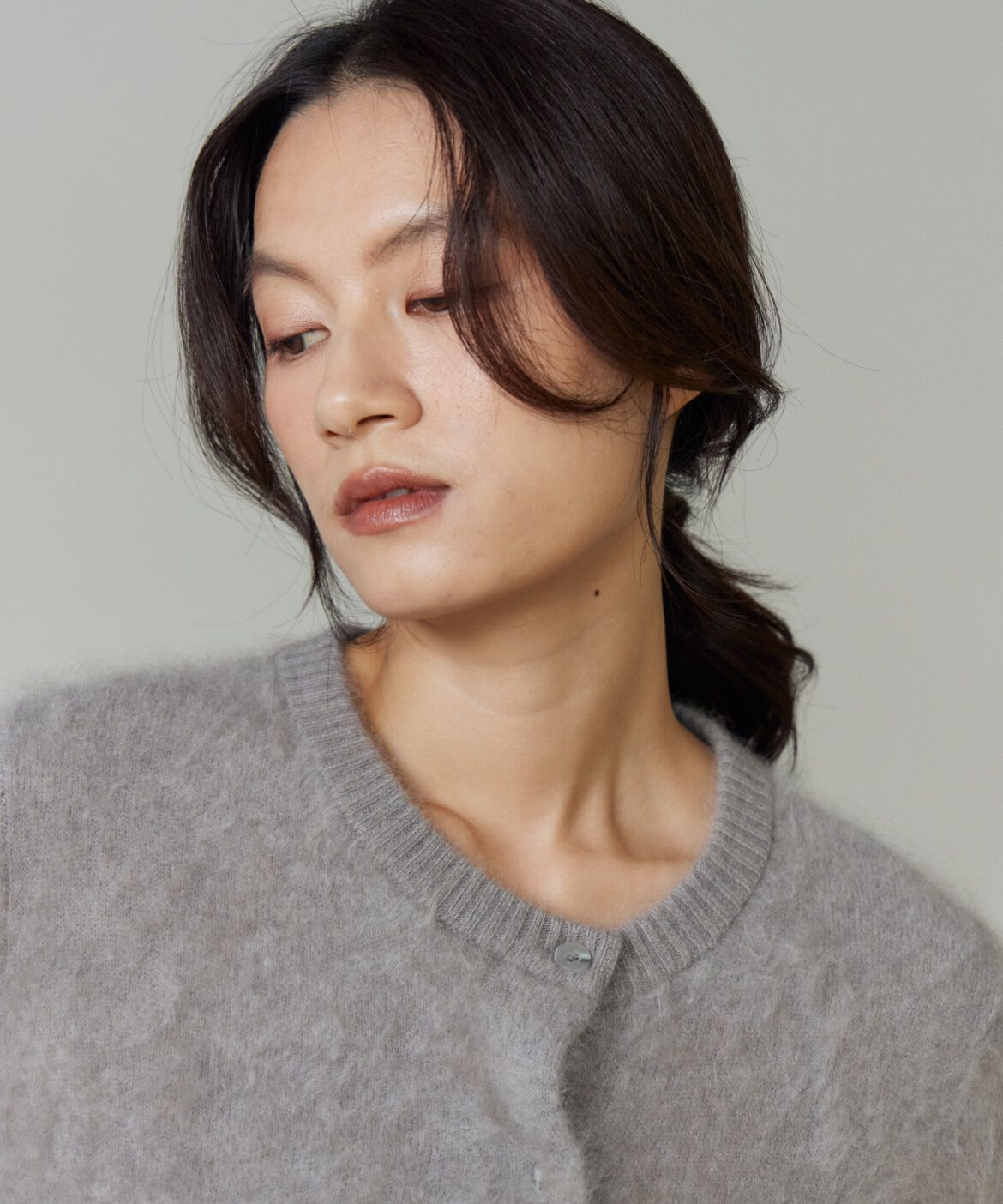 la veille by SUPERIOR CLOSET「カシミヤアシンメトリーカーディガン」|カーディガン|