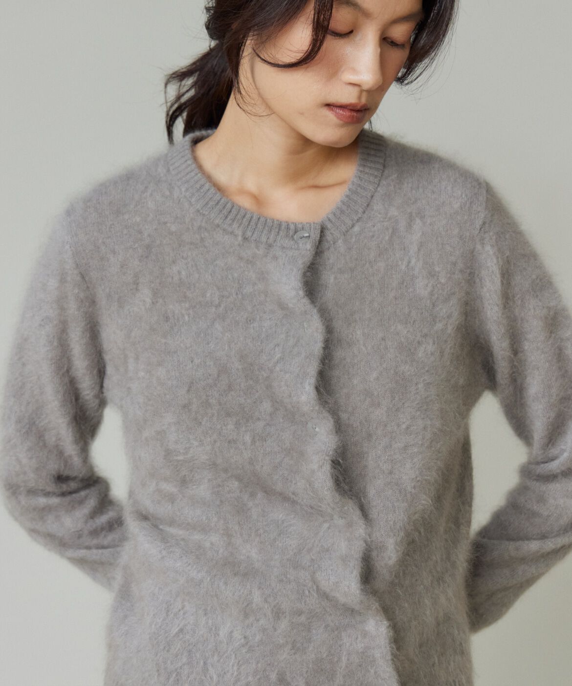 la veille by SUPERIOR CLOSET「カシミヤアシンメトリーカーディガン」|カーディガン|