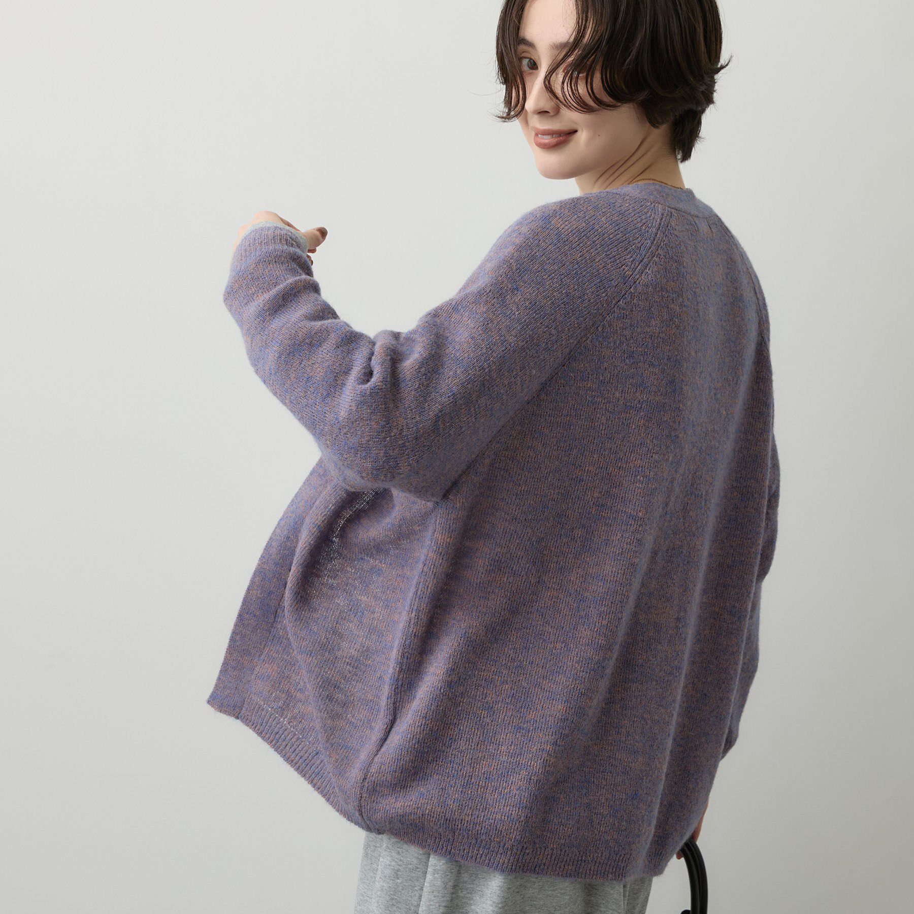 Dessin「【洗える】モヘアブレンドニット ボタンレスカーディガン」|カーディガン|