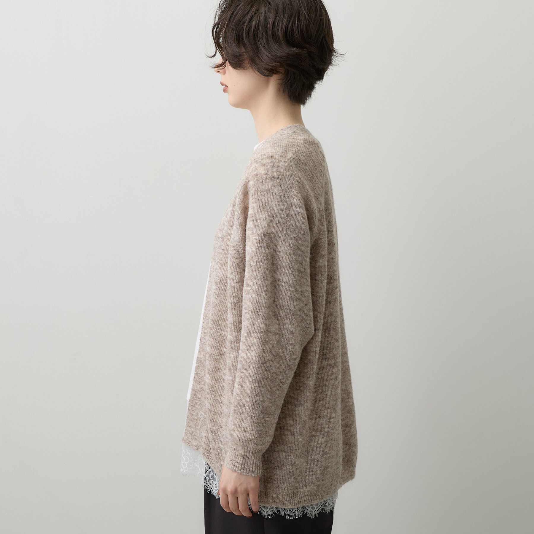 Dessin「【洗える】モヘアブレンドニット ボタンレスカーディガン」|カーディガン|