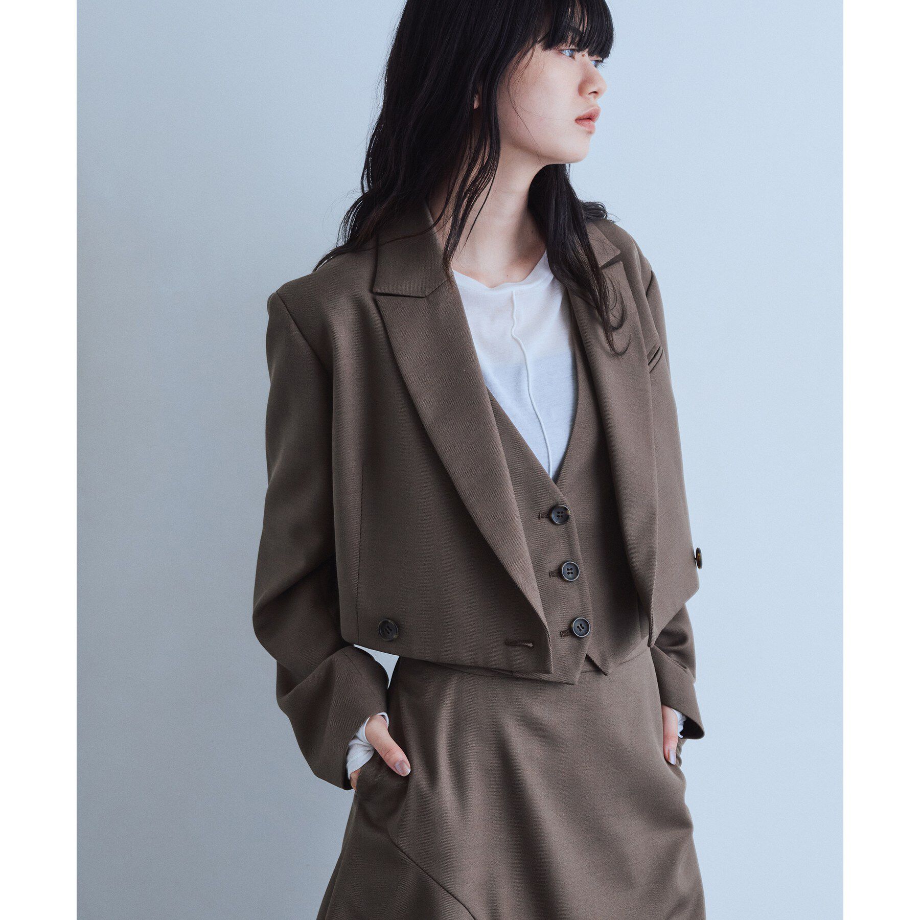 CODE A「ribboned tailor jacket」|テーラードジャケット|トープ(054)