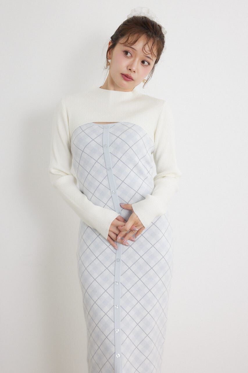 rienda「ハイネックニットセットジャガードロングワンピース」|ワンピース|