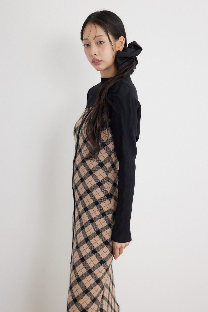 rienda「ハイネックニットセットジャガードロングワンピース」|ワンピース|