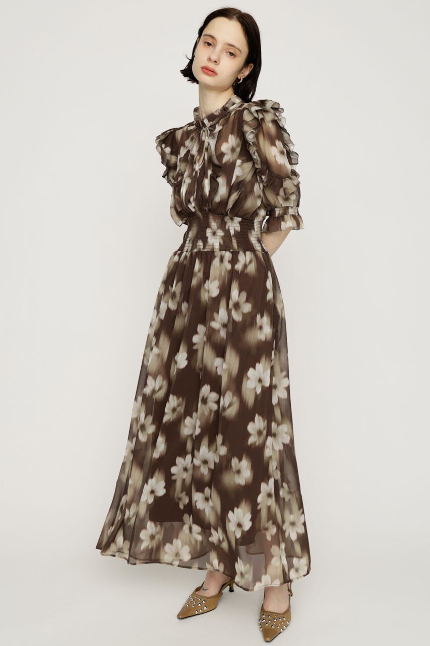 SLY「BLUR FLOWER LONG ワンピース」|ワンピース|M/BRN7