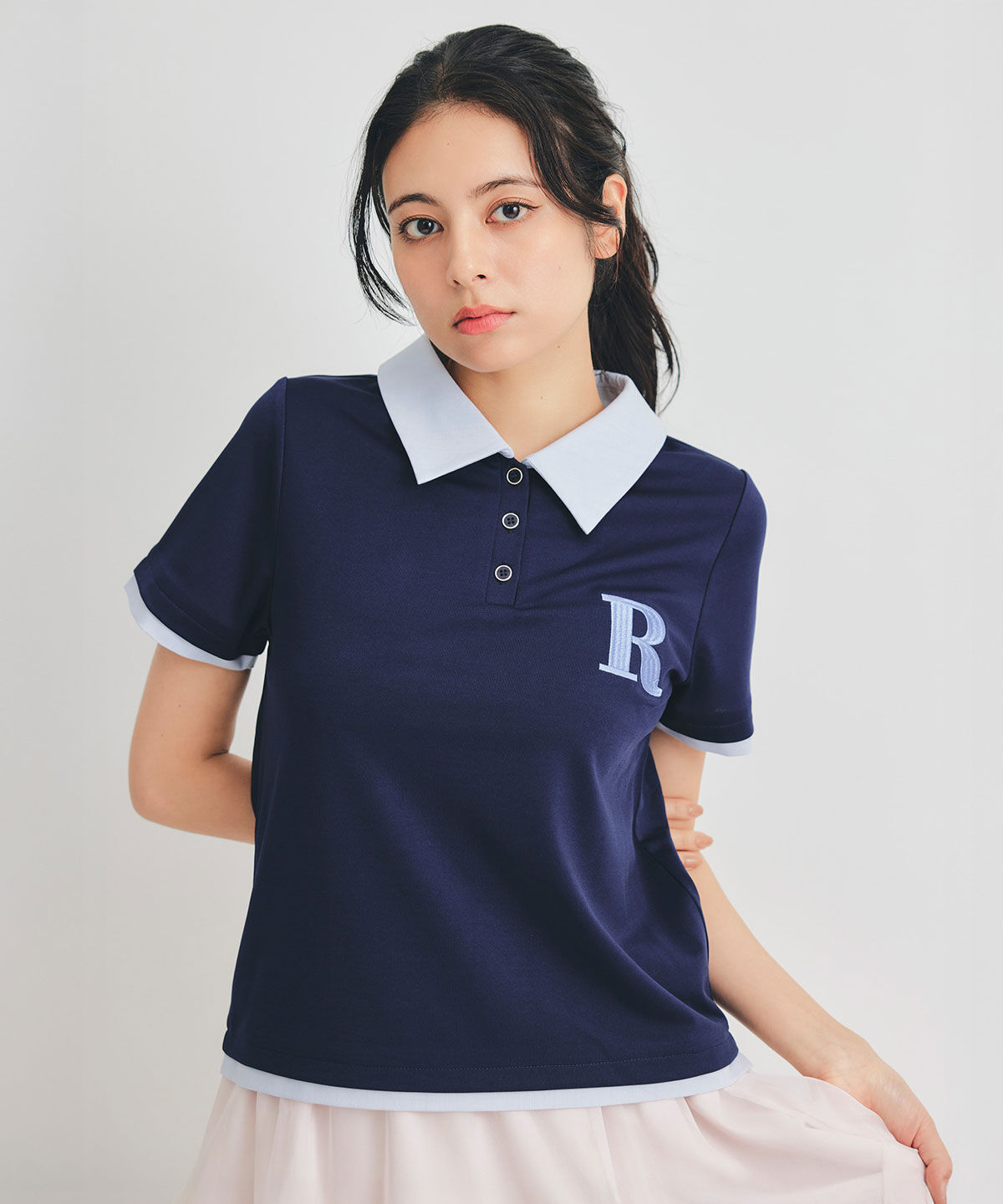 REDYAZEL「RポロレイヤードTシャツ」|Tシャツ・カットソー|ネイビー