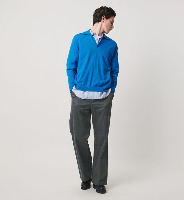 UNITED ARROWS「フィンクス/ジンバブエコットン ギャバピーチ ワイドパンツ」|チノ|