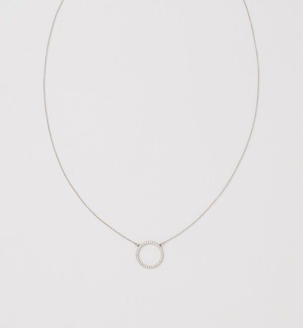 UNITED ARROWS「サークルパヴェ ロングネックレス」|ネックレス|SILVER