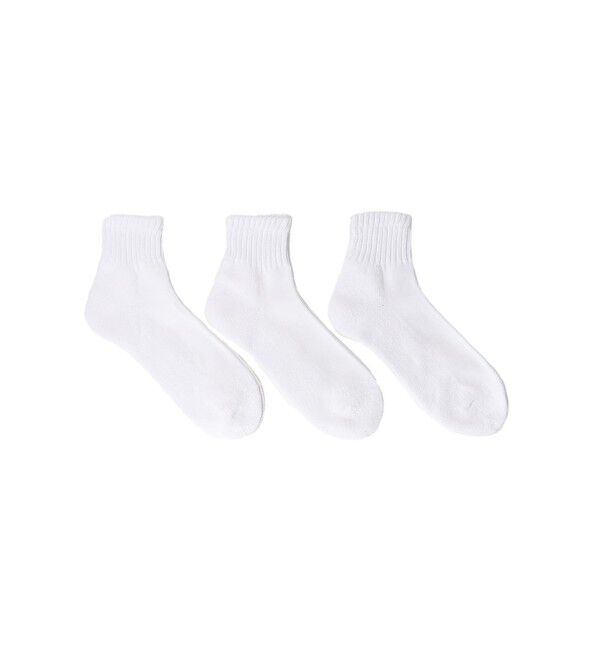 UNITED ARROWS green label relaxing「GLR クオーター 3P ソックス」|ソックス|WHITE