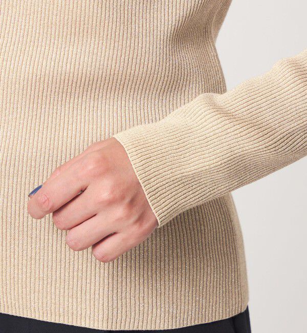 UNITED ARROWS green label relaxing「＜1_OF MINE＞ラメ リブ クルーネック ロングスリーブ プルオーバー ニット」|ニット・セーター|