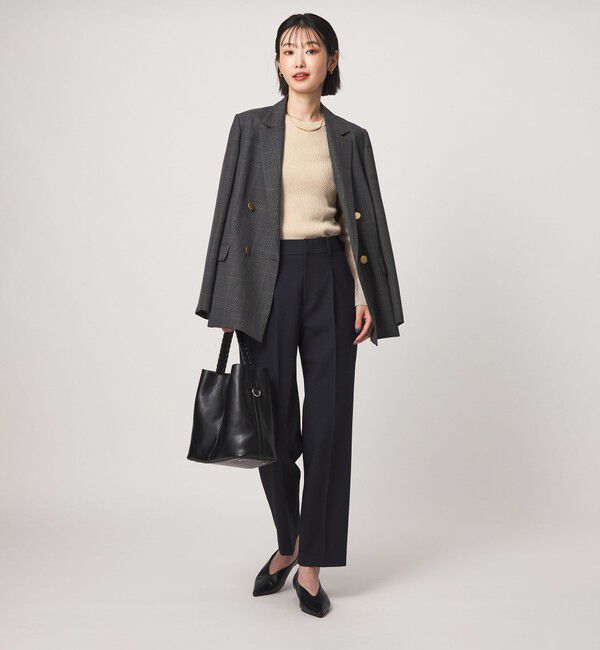 UNITED ARROWS green label relaxing「＜1_OF MINE＞ラメ リブ クルーネック ロングスリーブ プルオーバー ニット」|ニット・セーター|